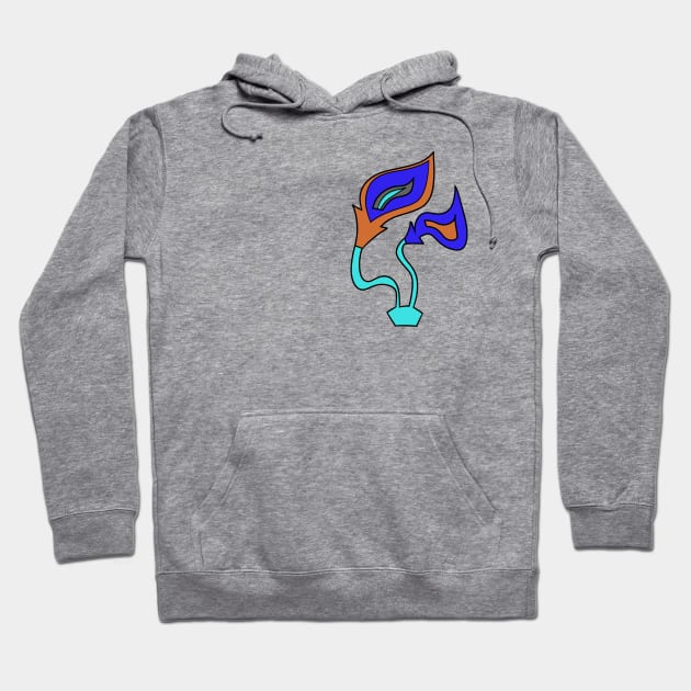 Funky Blue Fire Flowers Hoodie by VazMas Design